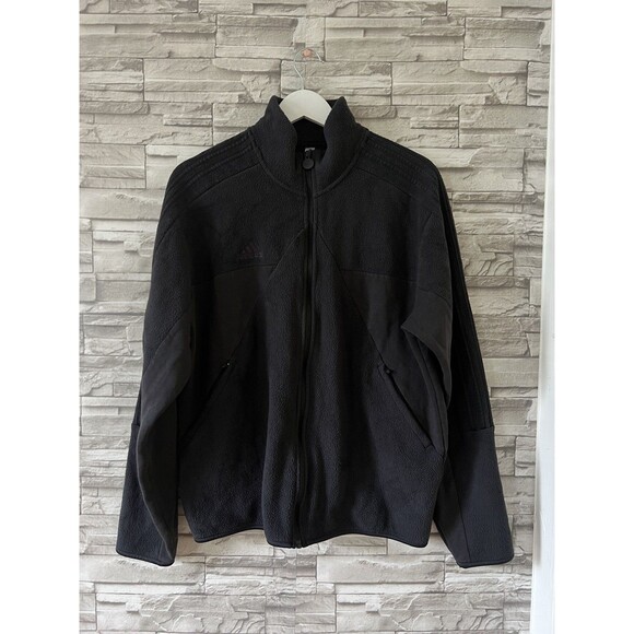 adidas Men's Tiro TT WR Winterized Track Large Black Fleece Carbon Jacket - Picture 1 of 9
